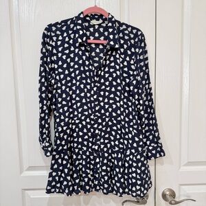 Anthropologie Heart Patterned Tunic Blouse